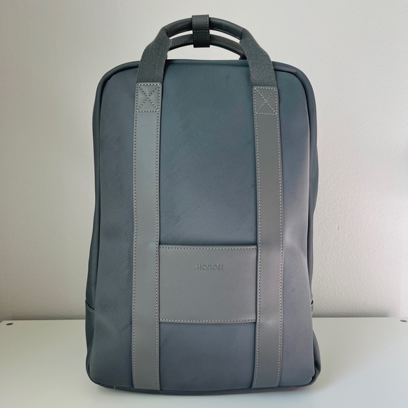Monos Metro Backpack Gray Slim Minimalist Modern Travel Laptop Bag